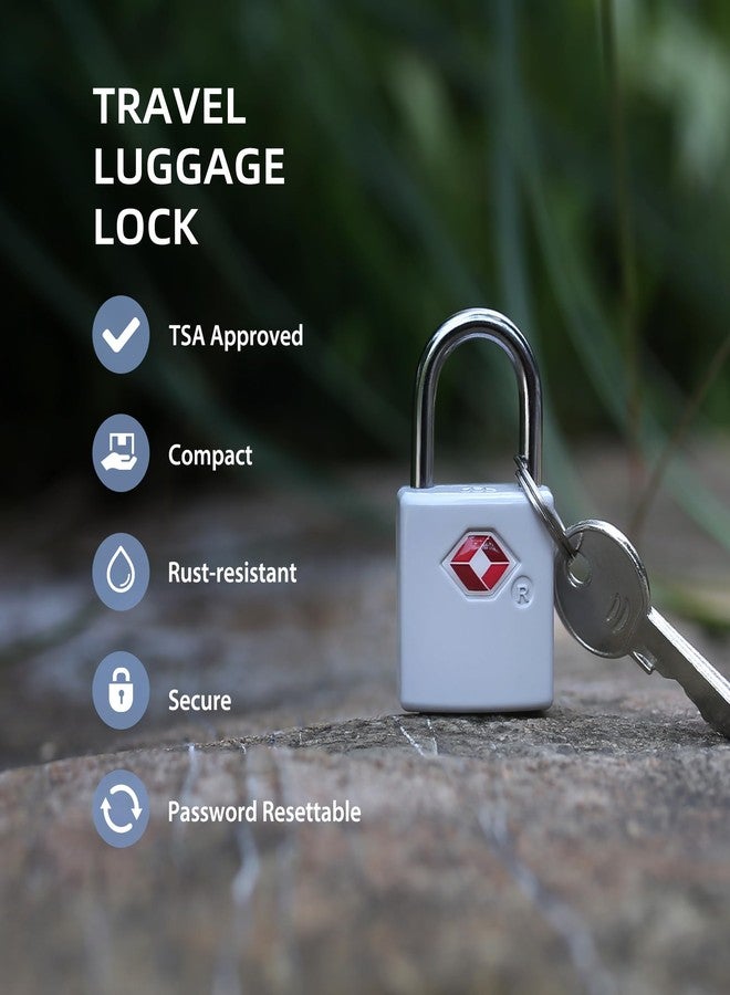 UP Security Luggage Locks TSA Approved 4 Pack, TSA Locks for Luggage International Travel Essentials, Small Padlock with Key, Keyed Alike Mini Padlock for Suitcase, Backpack, Bag, Zipper, Case, Box - Image 3